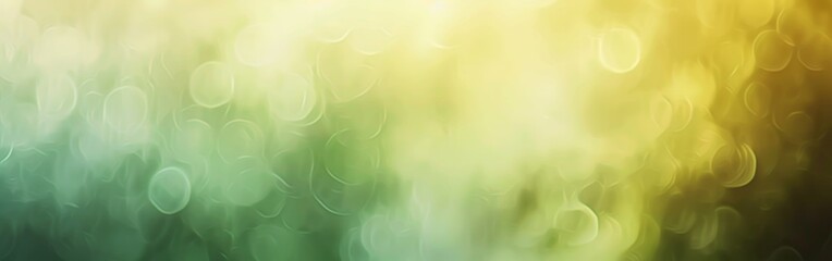 Poster - A blurry green and yellow background with a few circles