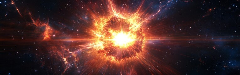 Poster - A stunning explosion of cosmic energy illuminates the vastness of space during a celestial event in the universe