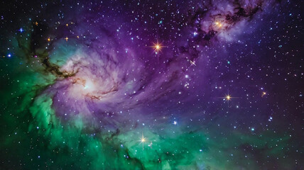 Wall Mural - purple green cosmos background 1