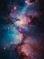 Wall Mural - blue pink cosmos background 1