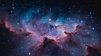 Wall Mural - blue pink cosmos background 2