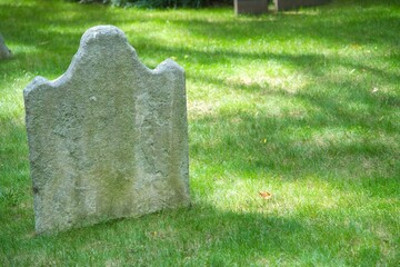 Empty Tombstone with Space for Text in a Historic Cemetery