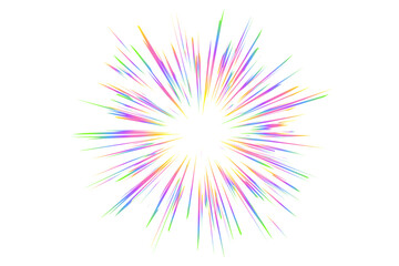 light burst with rainbow prism effect. halo flare sparkles of crystal on white background. vector ra