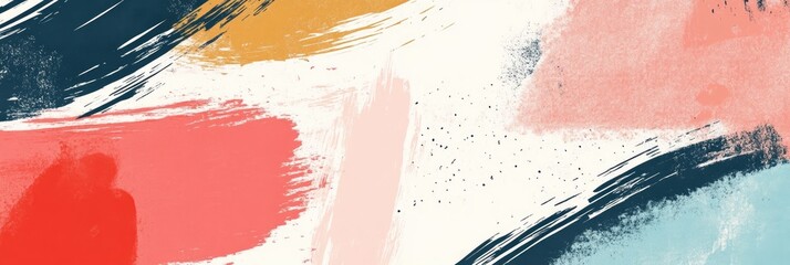 Wall Mural - Abstract brush textures with a combination of thick and thin strokes in contrasting colors