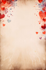 charming valentine heart on textured backdrop, a perfect romantic header for personalized notes, cards, or banners