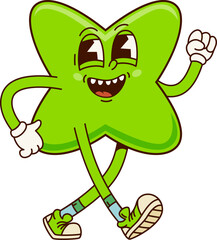 Poster - Multiplication sign math groovy character. Cartoon vector playful mathematics symbol personage with energetic and joyful expression, showcasing whimsical charm and happiness for children fun learning
