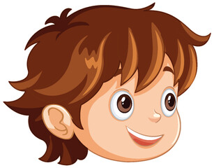 Wall Mural - Smiling Cartoon Boy's Face