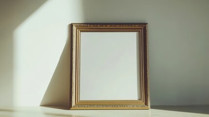 Empty portrait frame mockup. Blank picture frame template