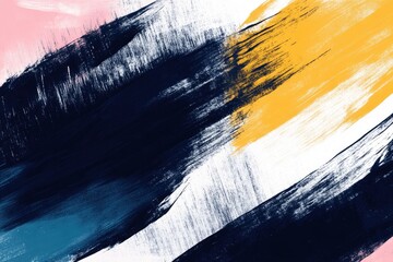 Wall Mural - Abstract brush textures with a combination of thick and thin strokes in contrasting colors