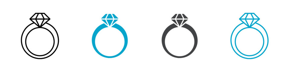 ring icon Thin line vector design