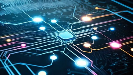 Poster - Futuristic high-tech circuit board layout