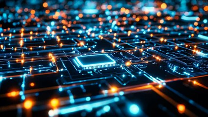 Poster - Futuristic digital generic technology layout. Advanced technology concept.