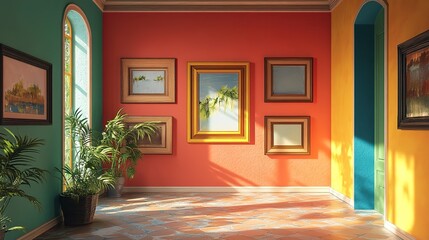 Wall Mural - color frames interior decorating 