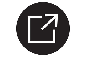 External hyperlink black line icon. Vector illustration of an arrow going out of the box representing the concept of external link