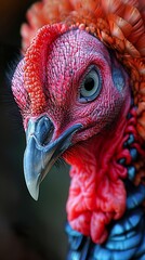 Poster - Close Up Portrait of a Turkey's Head