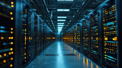 Aufkleber - Data Center Server Room  Modern Technology  Network Infrastructure  IT  Servers  Computer