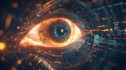 Digital Eye   Cyber Security  Surveillance  AI  Future Technology  Network  Data  Abstract Art