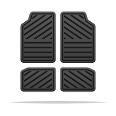 Sticker - Rubber car mats vector isolated illustration