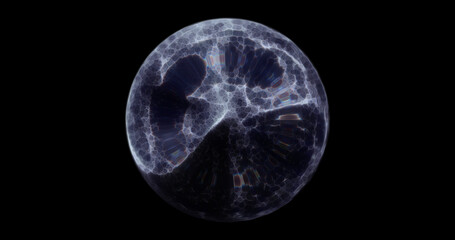 Wall Mural - a dark, ethereal sphere with intricate, web-like patterns glowing faintly. perfect for concepts of m