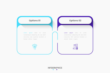 Wall Mural - vector infographic label design template with icons and 2 options or steps. can be used for process 
