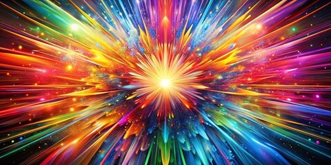 Canvas Print - A Cosmic Burst of Radiant Hues, Embracing a Multifaceted Spectrum of Light and Motion