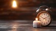 © Tonton54 - Vintage alarm clock beside lit candles creating a warm ambiance and tranquil atmosphere.
