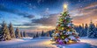 © Caitlin - Beautifully illustrated snow-covered Christmas tree, ideal for enhancing festive decor and seasonal celebrations, radiating holiday cheer and