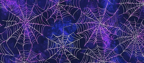 Poster - spider web banner. halloween party