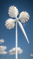 Sticker - Wind Turbine with Shell-Shaped Blades.