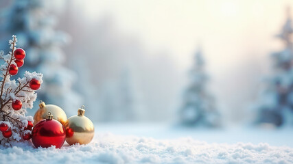 Wall Mural - Beautiful winter holiday background