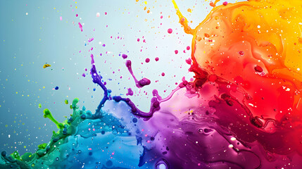 Poster - colorful background with paint splashes