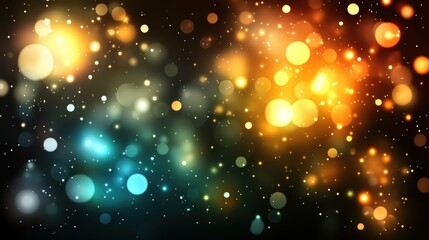 Wall Mural - Colorful bokeh lights on dark background