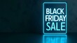 © drdigitaldesign - Light Blue 'BLACK FRIDAY SALE' Neon Sign on an elegant Dark Background