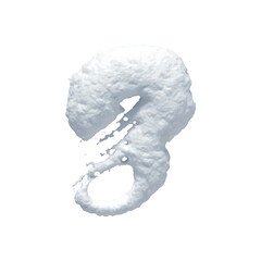 Poster - Number 8 made of snow realistic 3d design isolated on background. Eight sign made from snowy white texture. Vector illustration