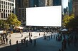 © ChaoticMind - A giant illuminated billboard dominates the busy urban square, drawing attention amid the lively crowd, capturing the essence of modern marketing and urban life vibrantly.