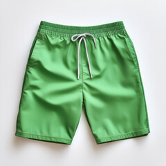 Poster - Catalog photo mockup, green sports shorts, clean white background, Ai generated images