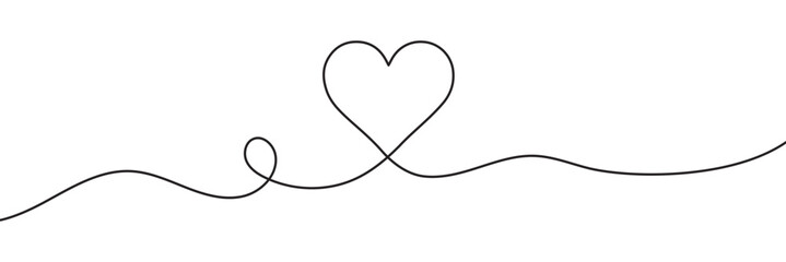 Poster - Heart one line. Continuous one line art drawing heart vector. Hand drawn heart continuous line drawing. 