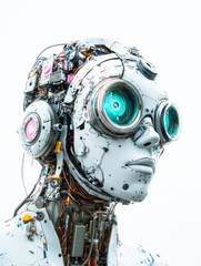 Poster - High-tech robotic figure with intricate circuitry, showcasing a fusion of mechanical elements and human-like design.