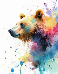 Wall Mural - Lively brown bear