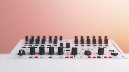 Stylized audio mixer on white isolated background. ,copy space for design