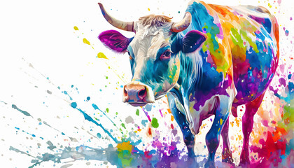 Wall Mural - Lively cow