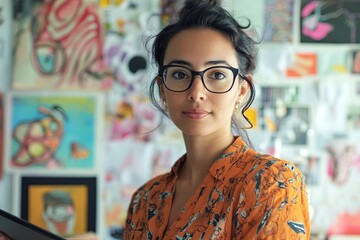 Poster - Close-up portrait of a graphic designer