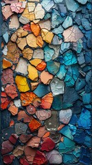 Sticker - Colorful Cracked Wall Texture: Abstract Mosaic Pattern