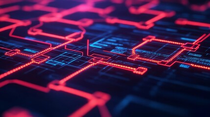 Blockchain network visualization, neon data grid, ultra-modern tech background