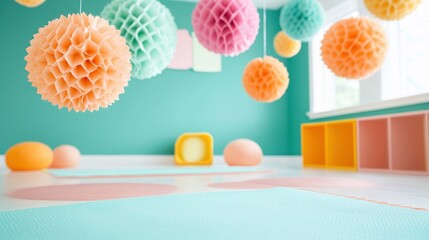 Poster - An inspiring classroom with colorful decorations and interactive learning tools.