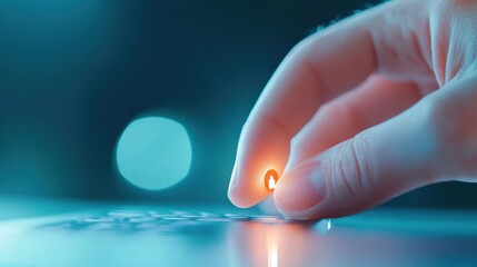 Poster - A close up of a hand typing a password on a keyboard, highlighting the importance of secure authentication.