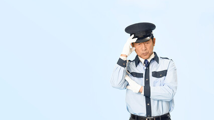 Leinwandbilder - 悩む男性警備員