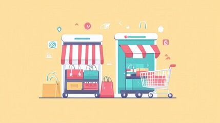 Fototapete - A/B Testing in E-commerce: Investigate the importance of A/B testing for optimizing e-commerce websites.