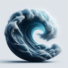 Wall Mural - abstract blue background with waves on a white background