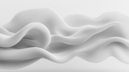 Poster - A white fabric with a wave pattern. The wave pattern is very prominent and covers the entire fabric